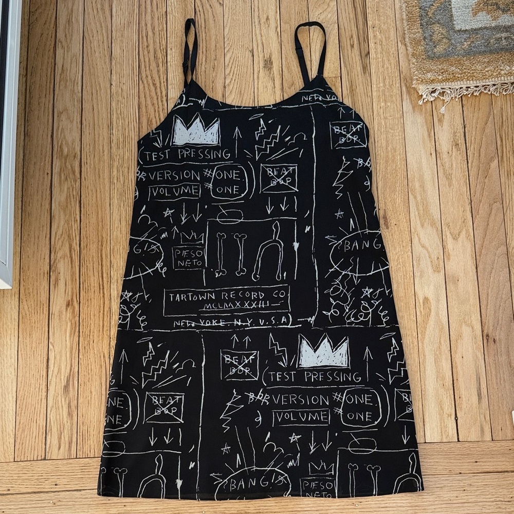 Alice + Olivia Black Graphic Print Basquiat Dress